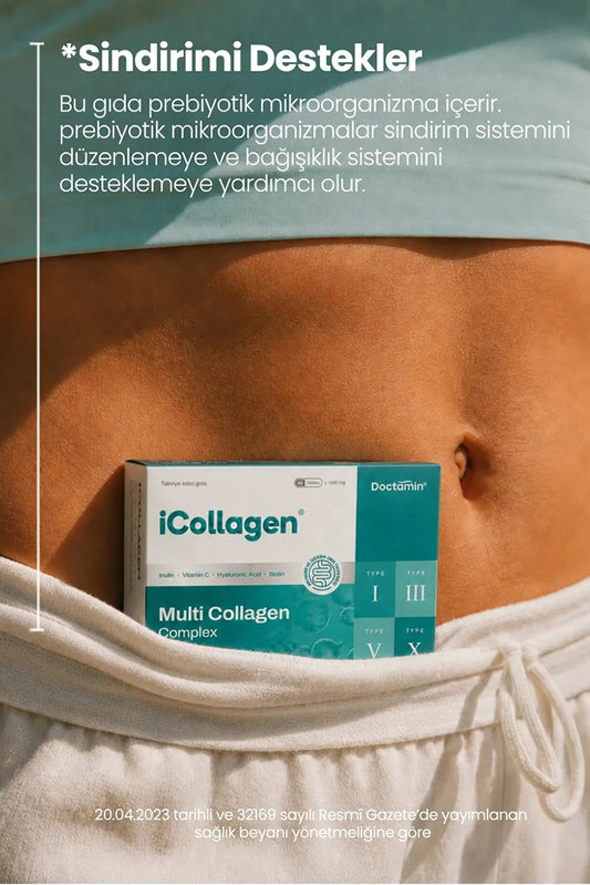 iCollagen Multi Collagen Complex 5 Tip Kolajen ve Prebiyotik 60 Tablet