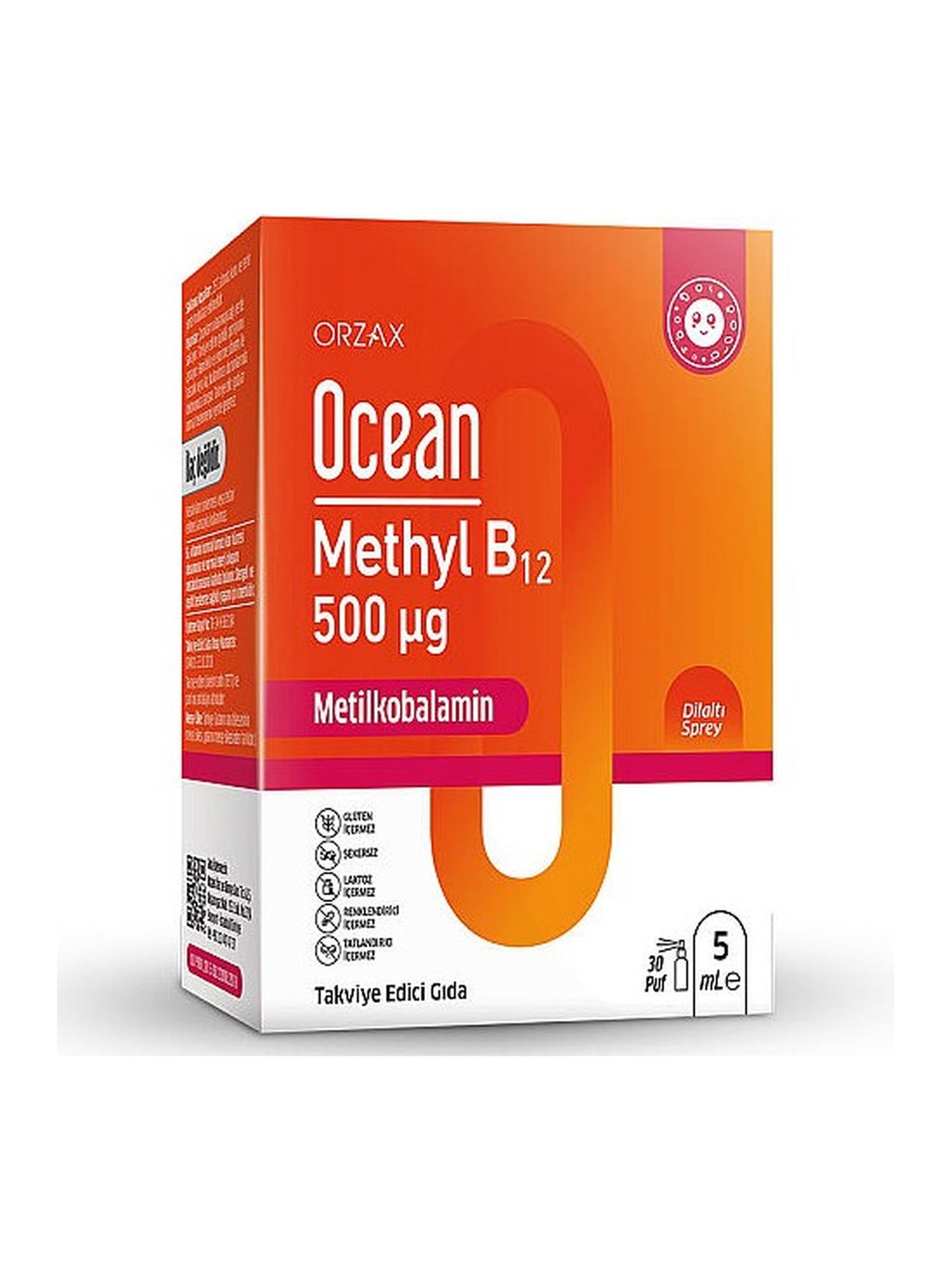Orzax Ocean Methyl B12 Dilaltı Sprey 5 ml - 30 Doz