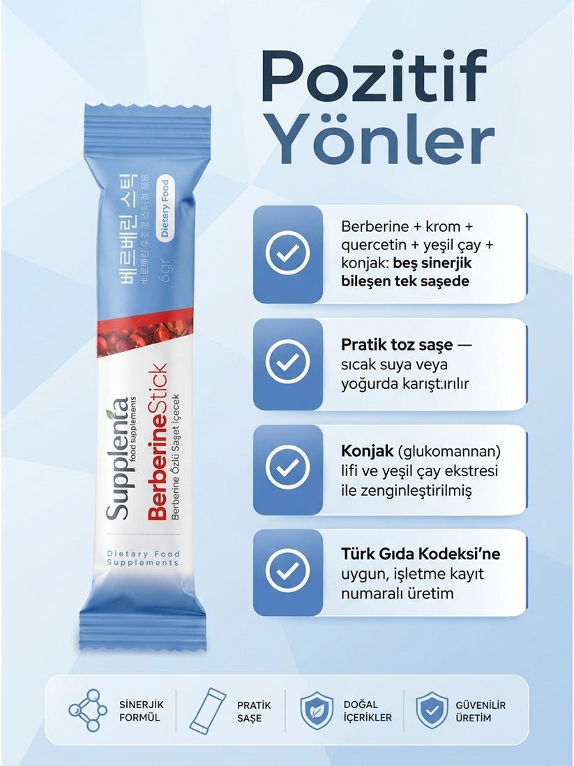 Supplenta BerberineStick Berberine Özlü Saşet İçecek 20 x 6 g