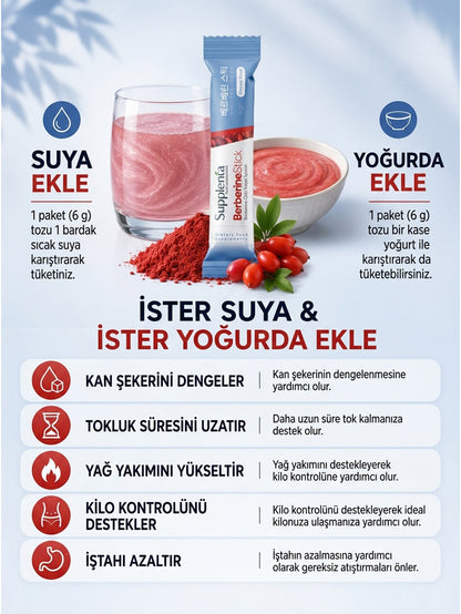 Supplenta BerberineStick Berberine Özlü Saşet İçecek 20 x 6 g