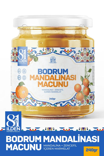 81 İlden Bodrum Mandalinası Macunu Zencefil, Zerdeçal ve Propolis İçeren Marmelat 240 g