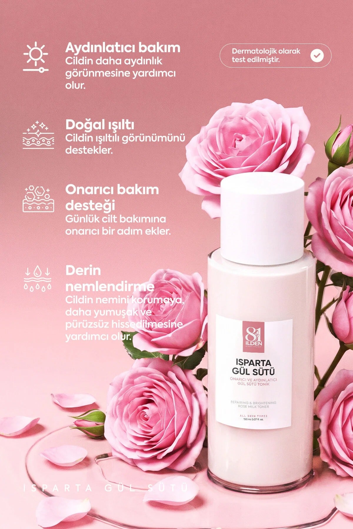 81 İlden Isparta Gül Sütü Onarıcı ve Aydınlatıcı Tonik 150 ml