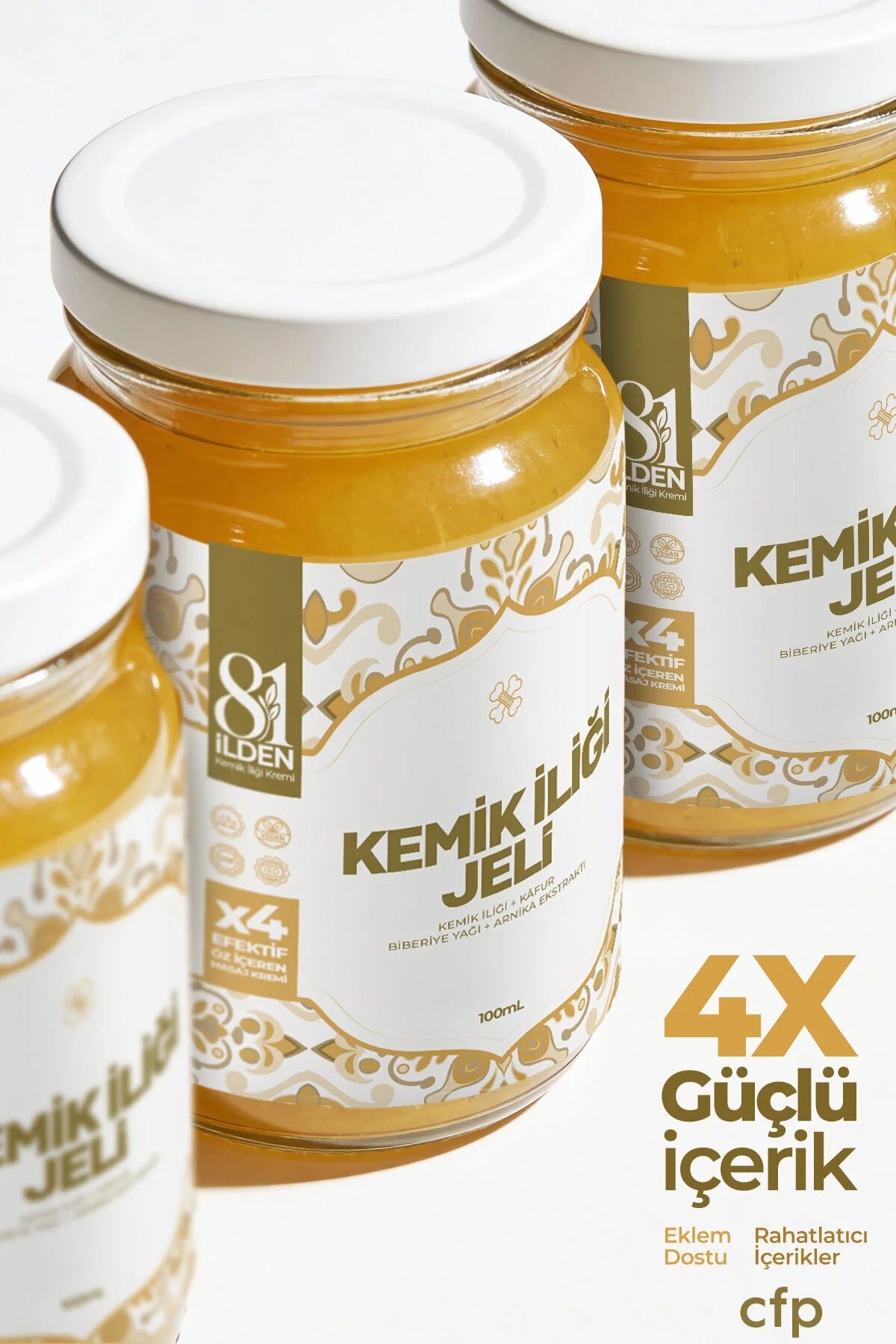 81 İlden Kemik İliği Jeli Kâfur, Biberiye Yağı ve Arnika Ekstraktlı Masaj Jeli 100 ml