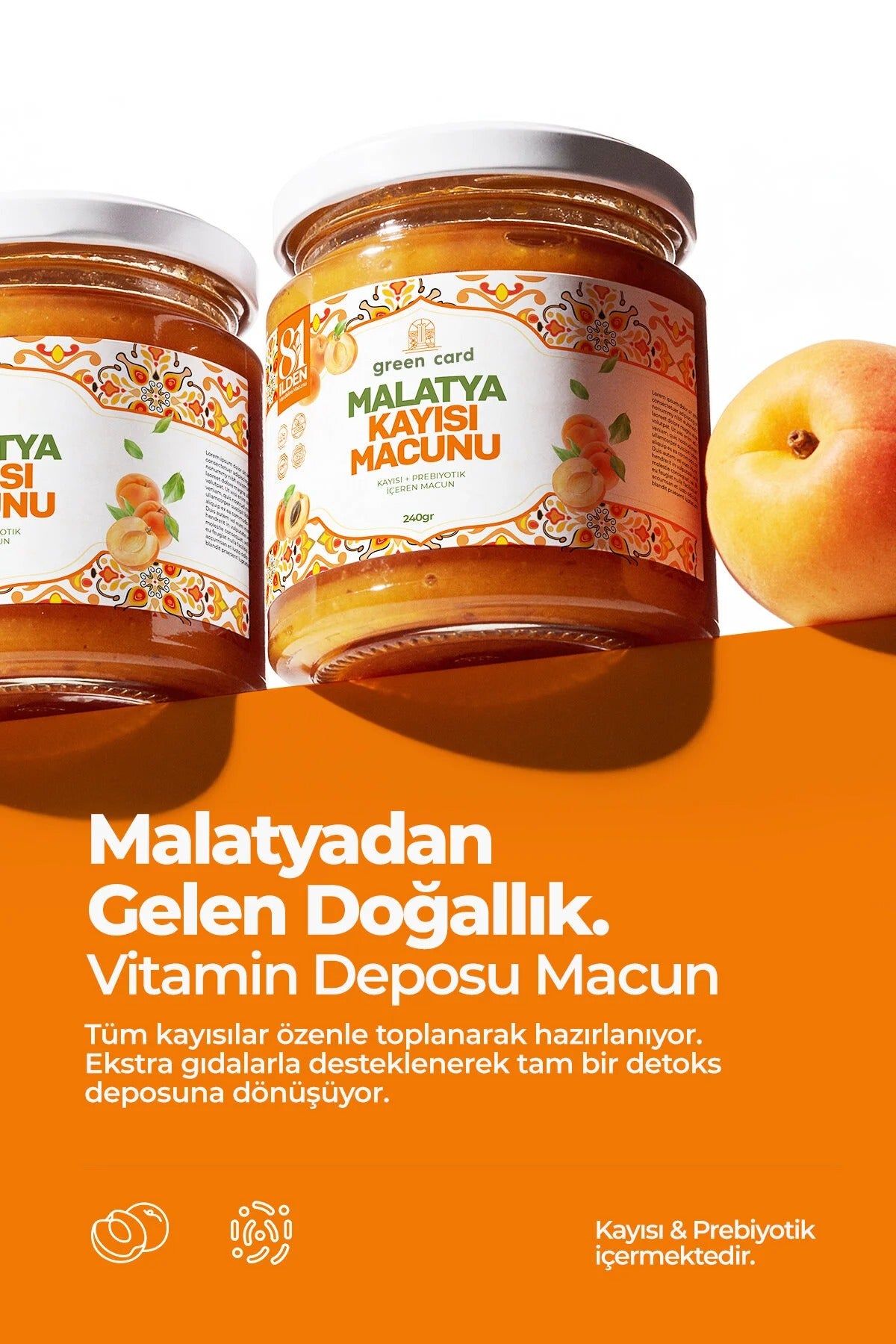 81 İlden Malatya Kayısı Macunu Prebiyotik İçeren Kayısı Macunu 240 g