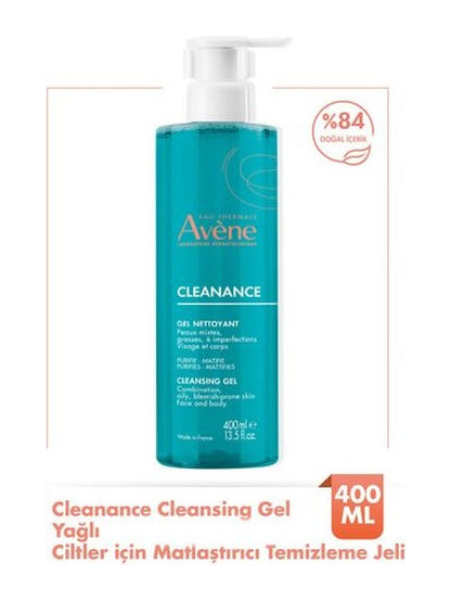 Avene Cleanance Yağlı ve Akneye Eğilimli Ciltler için Matlaştırıcı Yüz Temizleme Jeli 400 ml