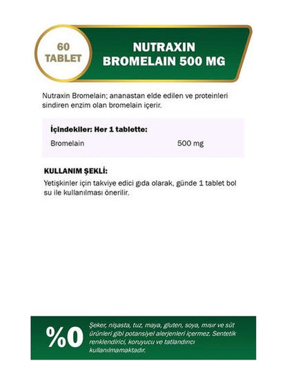 Nutraxin Bromelain 500mg 60 Tablet