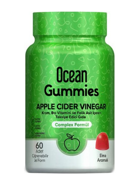 Orzax Ocean Gummies Apple Cider Vinegar Takviye Edici Gıda 60 Adet Çiğnenebilir Form