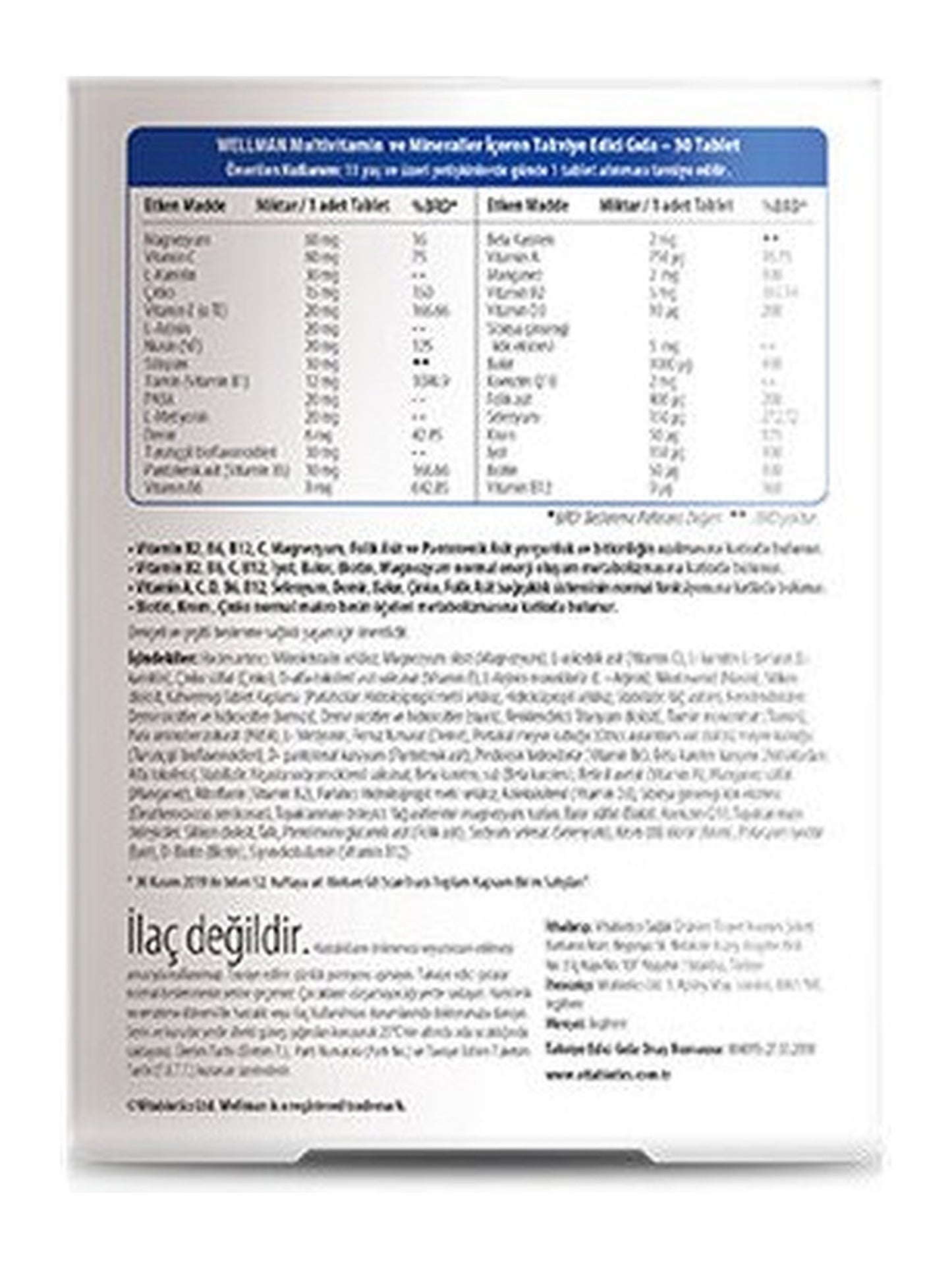 Vitabiotics Wellman Original 30 Tablet