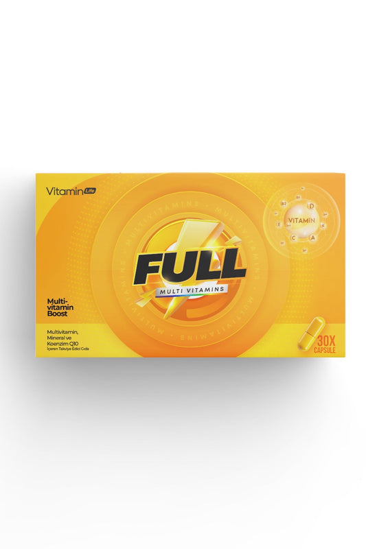 VitaminLife Full Multivitamin, Mineral ve Koenzim Q10 İçeren Takviye Edici Gıda 30 Kapsül