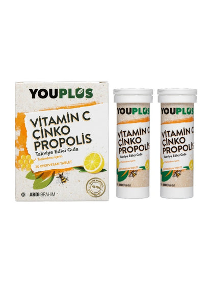 Youplus Vitamin C Çinko Propolis 20 Efervesan Tablet