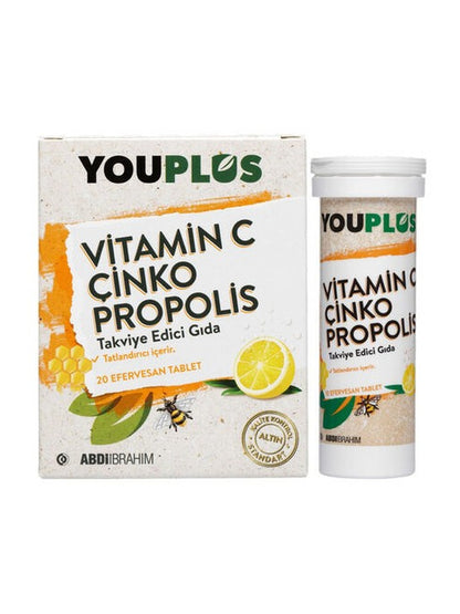 Youplus Vitamin C Çinko Propolis 20 Efervesan Tablet